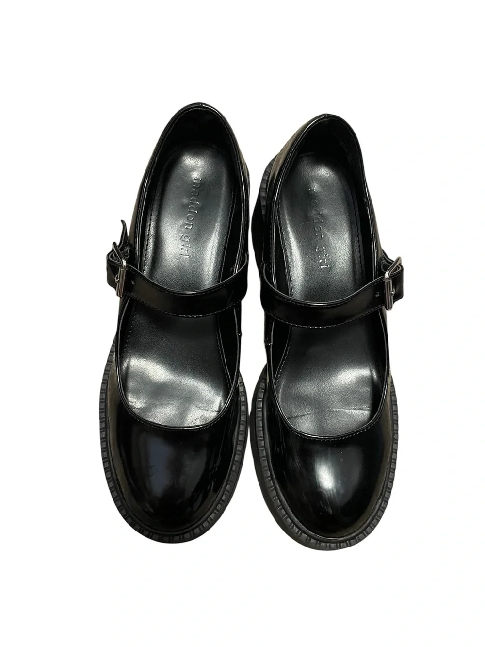 Chunky Mary Jane Platform Heels - Black Size 9